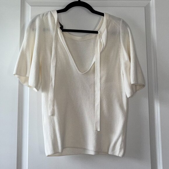 Banana Republic Factory Snow Day Tie Back Hip Length Sweater Size Small - Picture 3 of 10